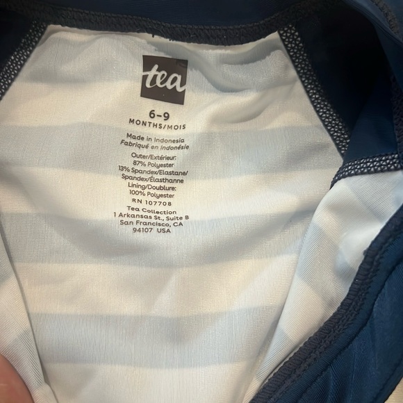 Blue striped Baby rash guard swimsuit - Picture 2 of 3